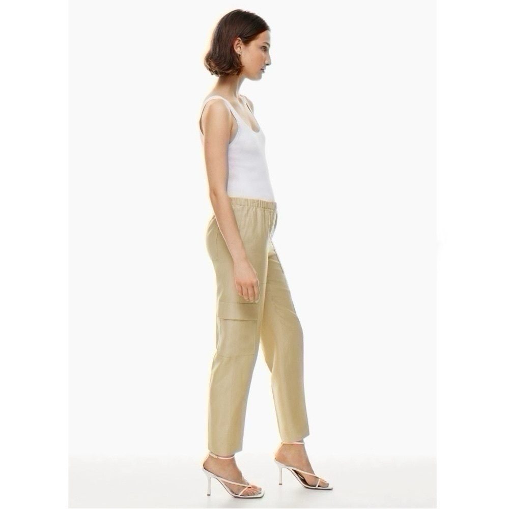 Aritzia Babaton Titan Linen Cargo Pants Humus Beige - Picture 8 of 11